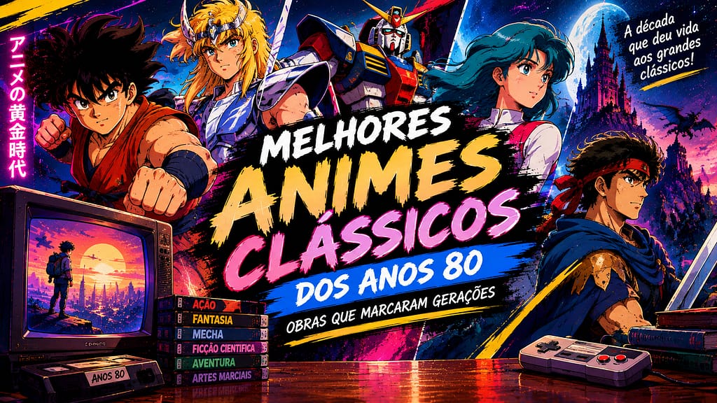 Conheça os melhores animes clássicos dos anos 80 e descubra obras como Dragon Ball, Cavaleiros do Zodíaco, Akira, Nausicaä e Macross.