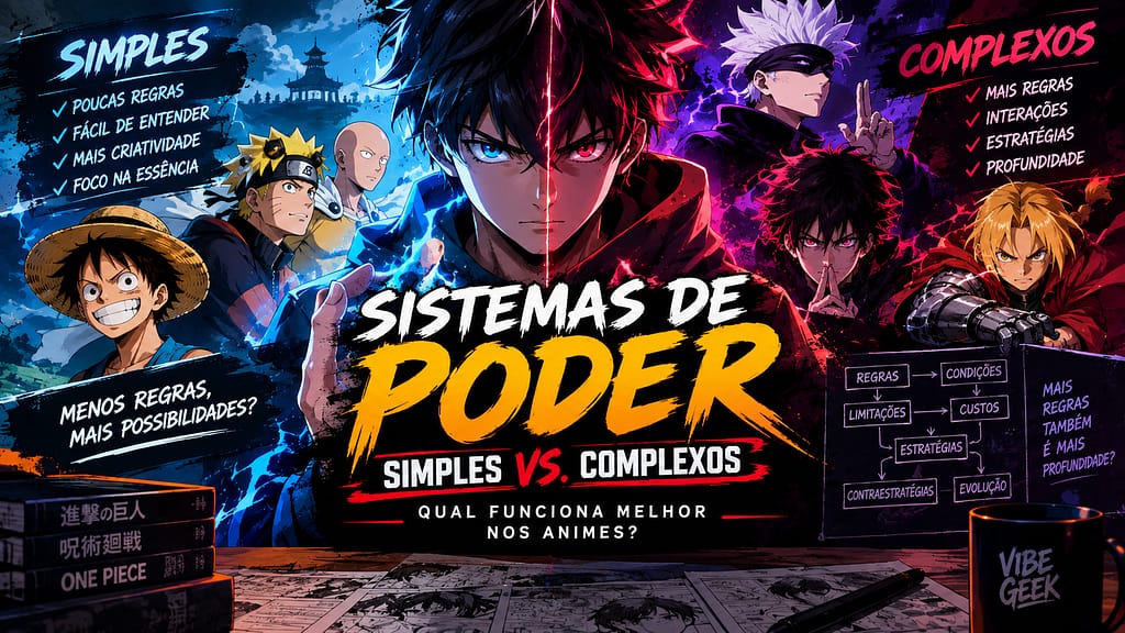 Sistemas de poder simples vs. complexos: entenda regras, limitações e estratégias e descubra como a complexidade influencia os animes.
