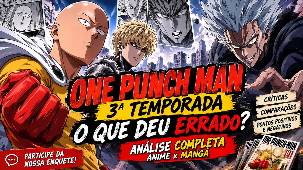 One Punch Man 3ª temporada decepcionou os fãs? Analise a animação, direção, trilha sonora e diferenças com o mangá nesta análise completa.